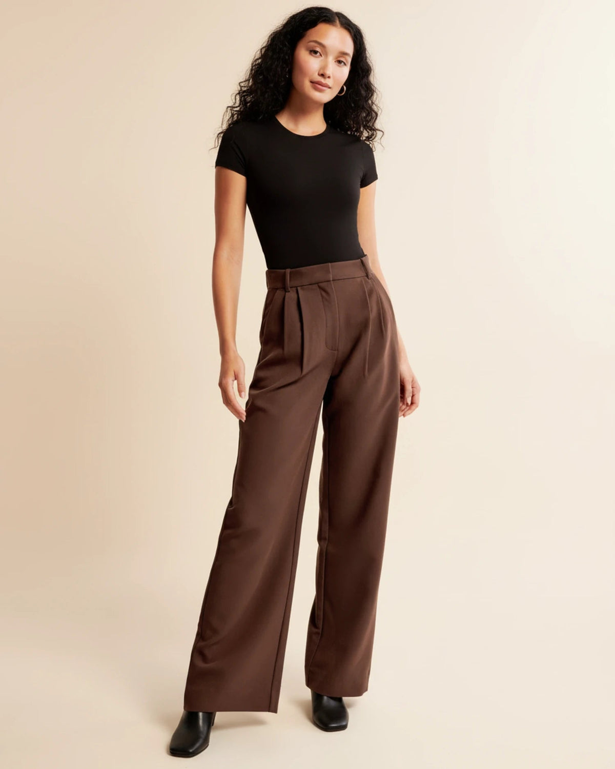 Pantalon chino femme taille haute avec poches