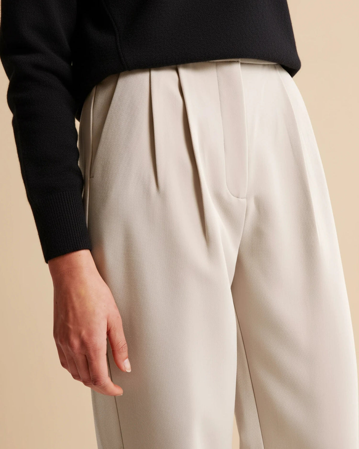 Pantalon chino femme taille haute avec poches