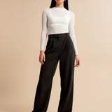 Pantalon chino femme taille haute avec poches