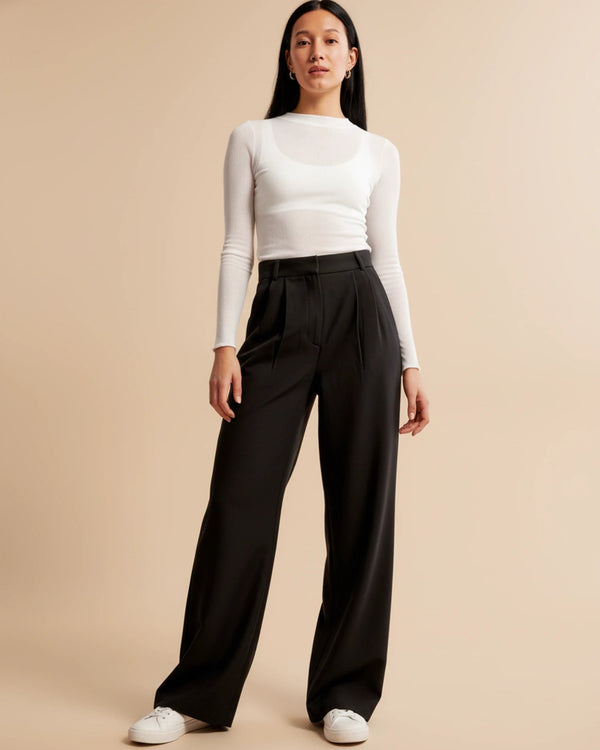 Damen Hohe Taille mit Taschen Chino Hose