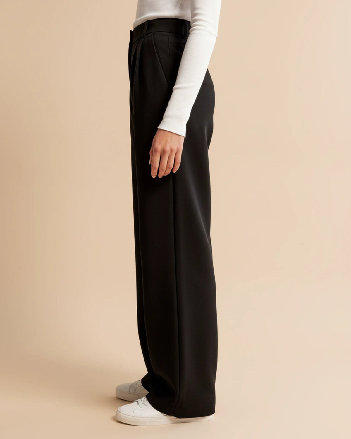 Pantalon chino femme taille haute avec poches