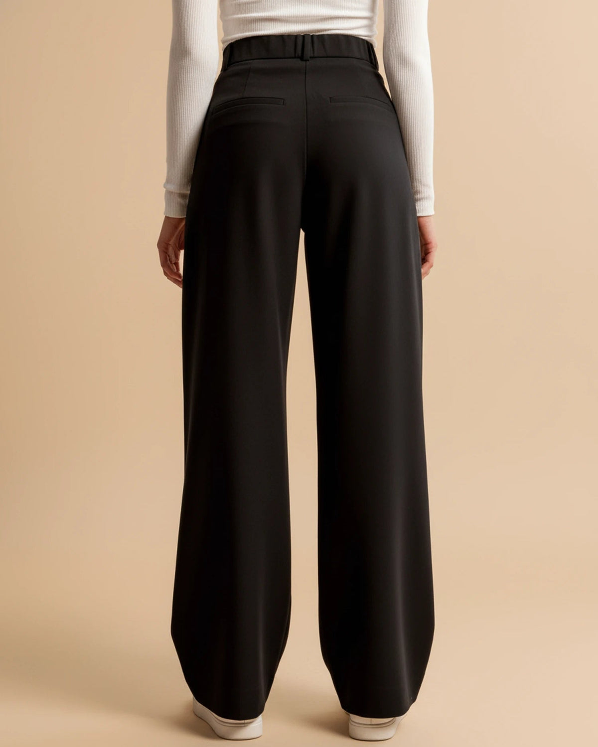 Pantalon chino femme taille haute avec poches
