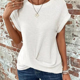 Daisy | Waffle Pattern Crew Neck Top