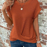 Daisy | Waffle Pattern Crew Neck Top