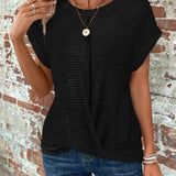 Daisy | Waffle Pattern Crew Neck Top