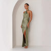 Damen Halter Maxi Abendkleid
