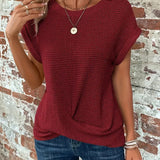 Daisy | Waffle Pattern Crew Neck Top