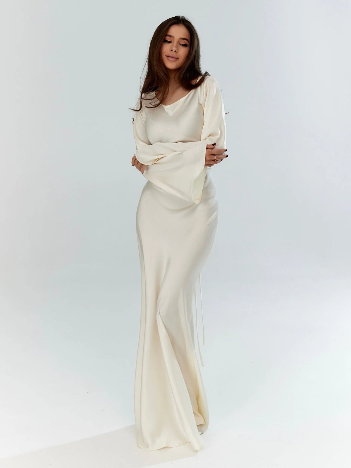 Pamela | Langarm Maxi Festliches Kleid
