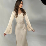 Pamela | Langarm Maxi Festliches Kleid