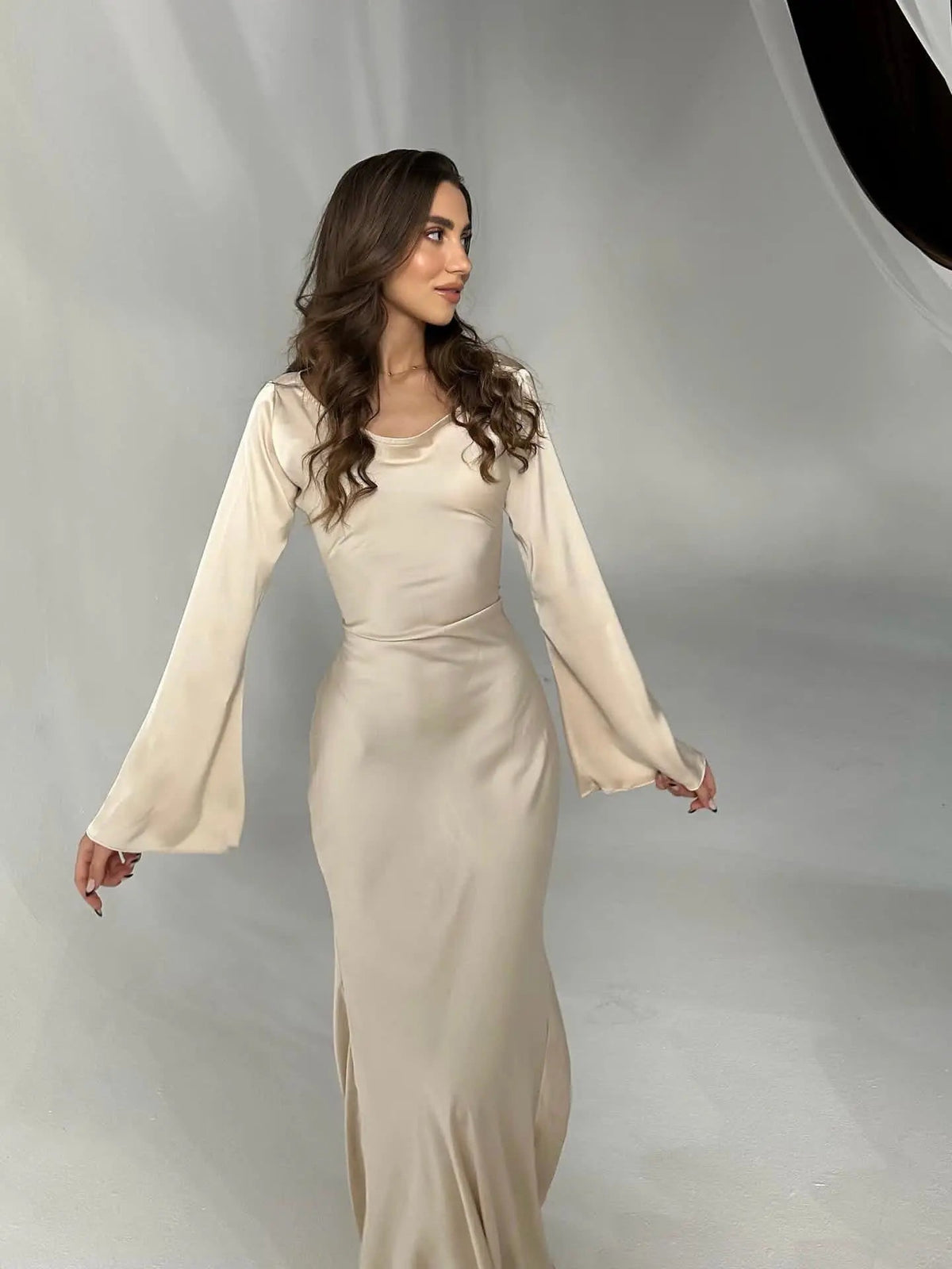 Pamela | Langarm Maxi Festliches Kleid