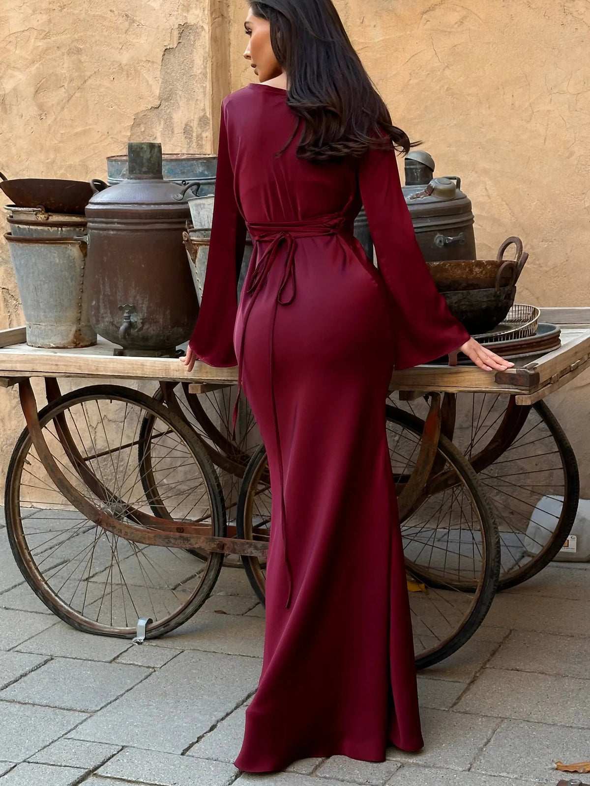 Pamela | Langarm Maxi Festliches Kleid