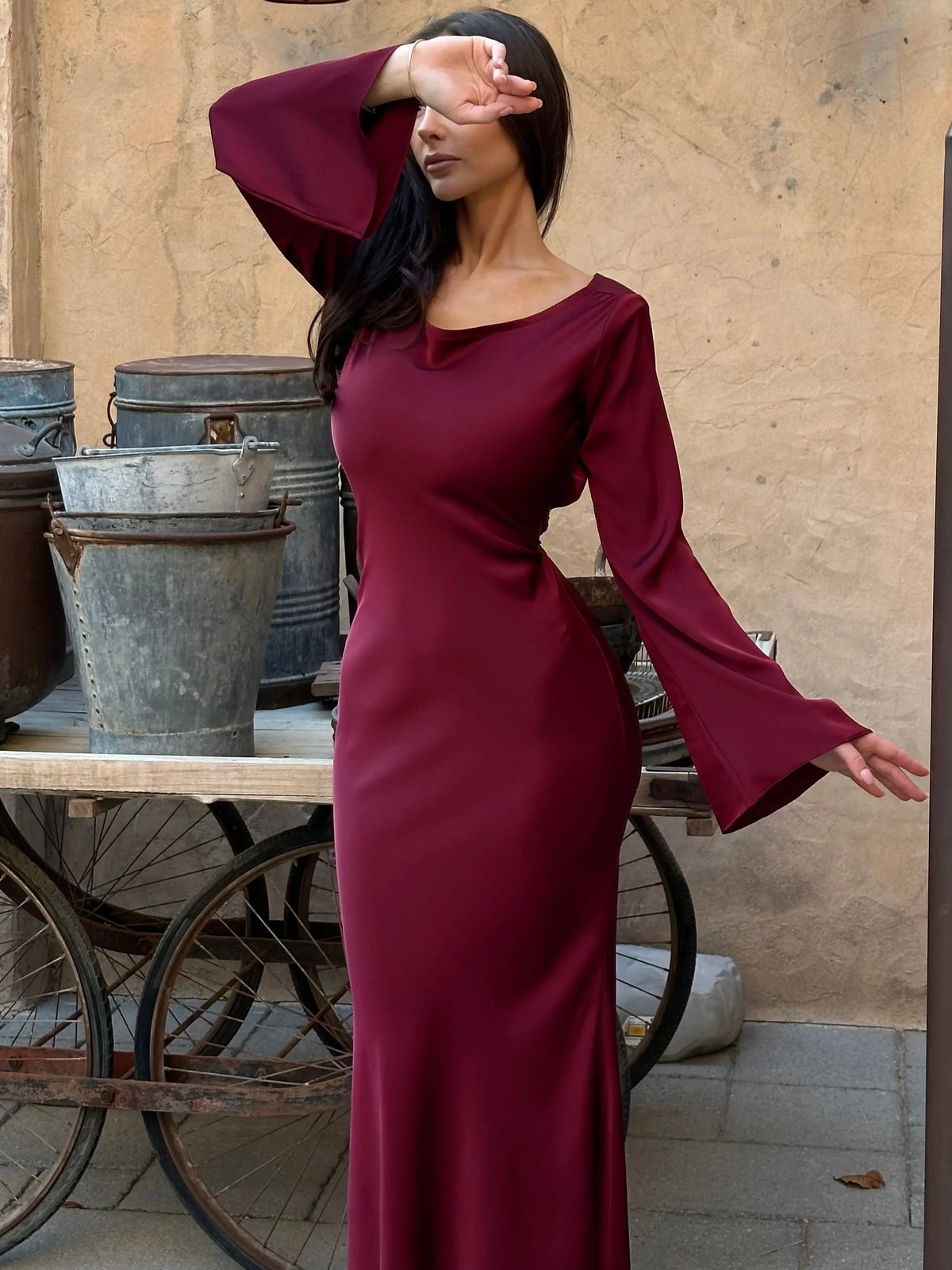 Pamela | Langarm Maxi Festliches Kleid