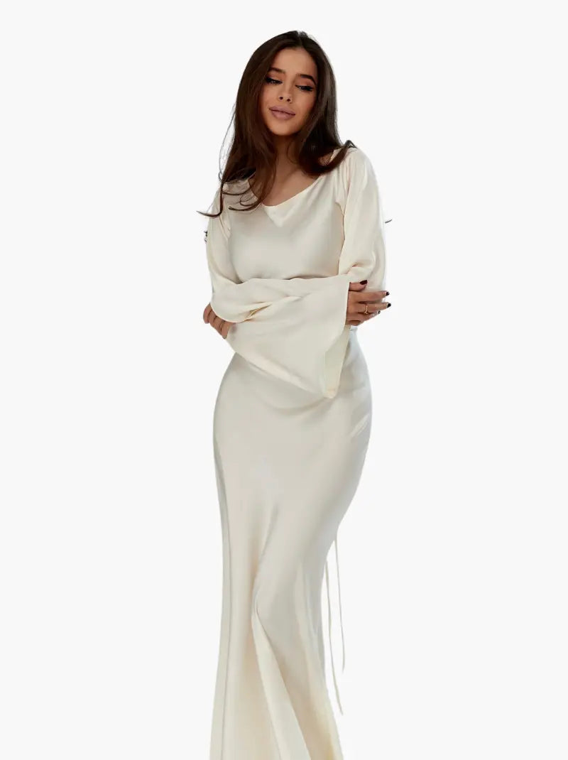 Pamela | Langarm Maxi Festliches Kleid