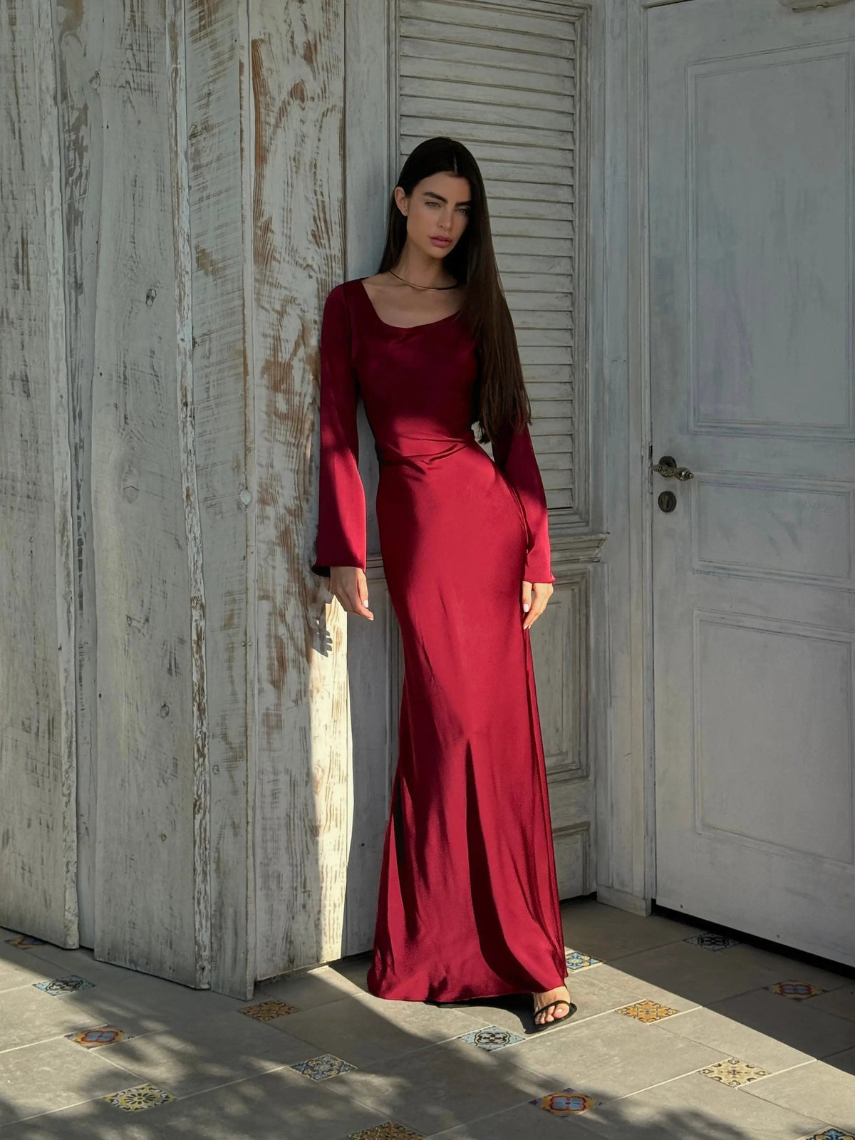 Pamela | Langarm Maxi Festliches Kleid