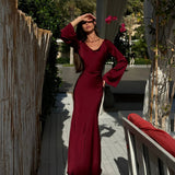 Pamela | Langarm Maxi Festliches Kleid