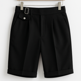 Benjamin | Side Strap Pleated Waist Shorts