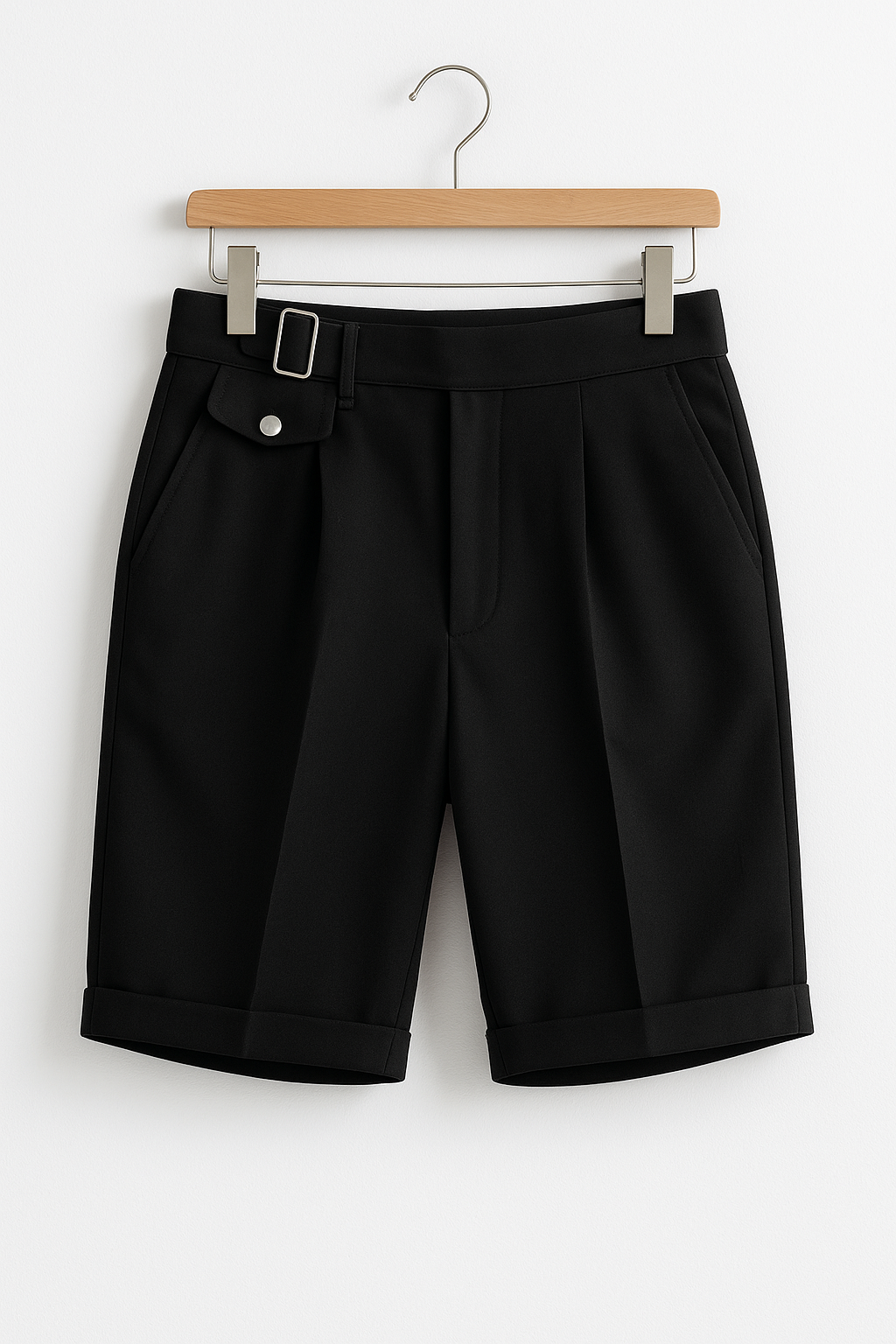 Benjamin | Side Strap Pleated Waist Shorts