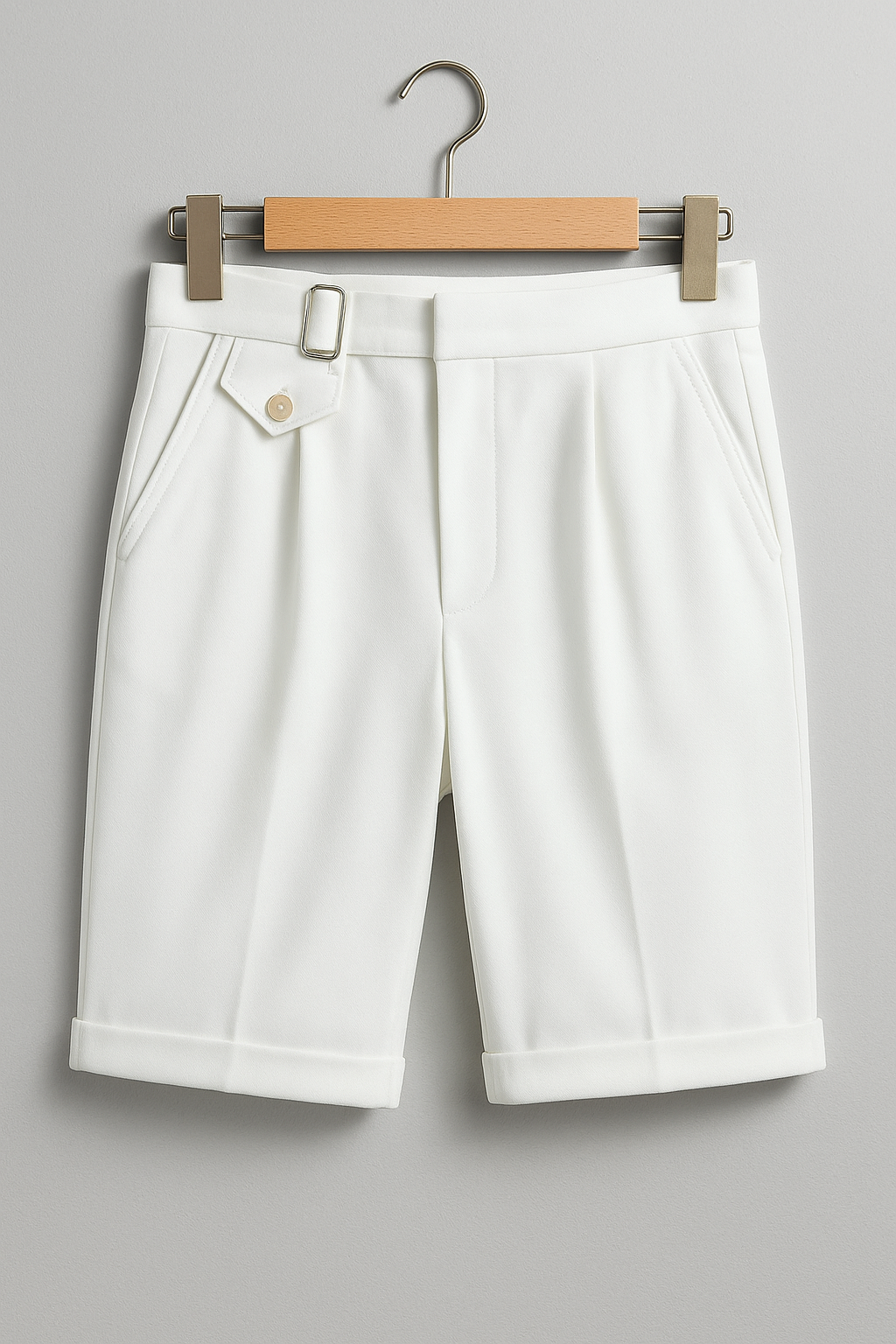 Benjamin | Side Strap Pleated Waist Shorts