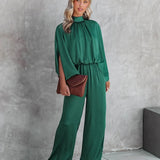 Riley | Stehkragen Weites Bein Jumpsuit