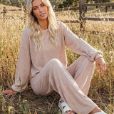 Leilani | Weites Bein Rundhals Lounge Zweiteiliges Set