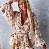 Beretta | Women's Summer Wrap Romper | Long Sleeve