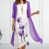 Daisy | Blumenmuster Transparent Cardigan Zweiteiliges Set