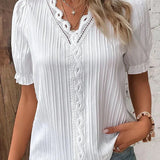 Claire | Back Button Placket Round Neck Blouse