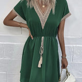 Eleni | V-Ausschnitt Drapiert Boho-Kleid