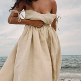 Damen Strand Midi Sommerkleid