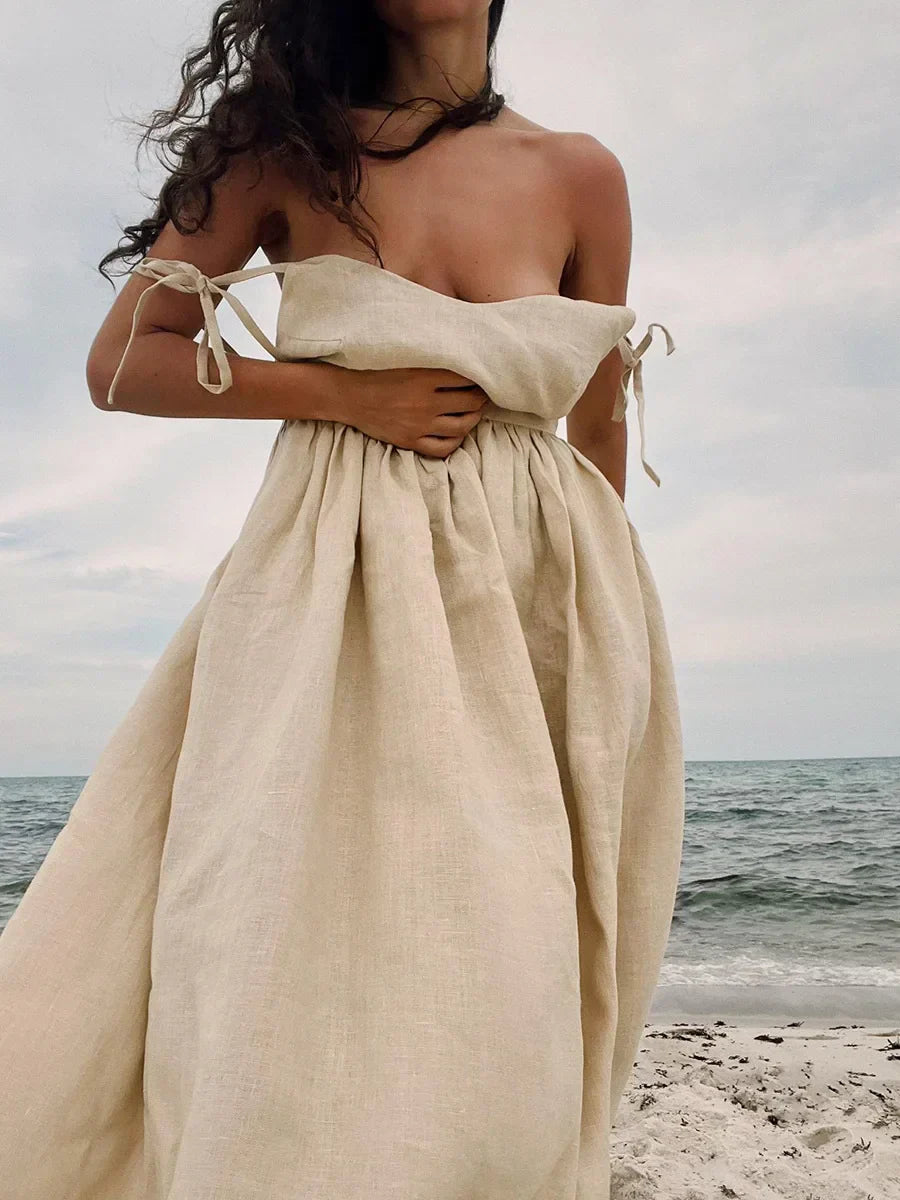Damen Strand Midi Sommerkleid