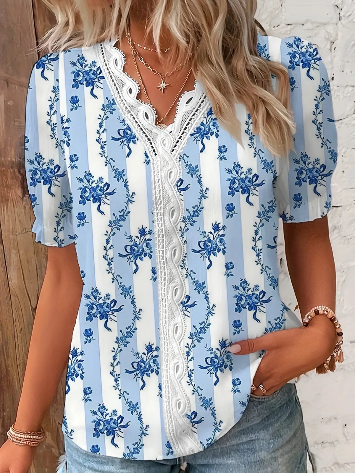 Sienna | Floral Embroidery V-Neck Blouse