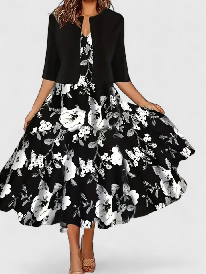 Orla | Halbarm A-Linien Midikleid