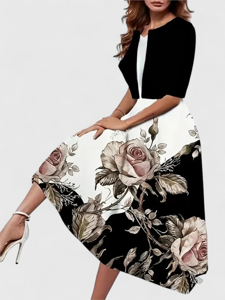 Orla | Halbarm A-Linien Midikleid