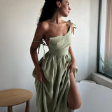 Damen Strand Midi Sommerkleid