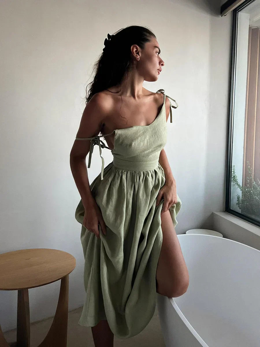 Damen Strand Midi Sommerkleid