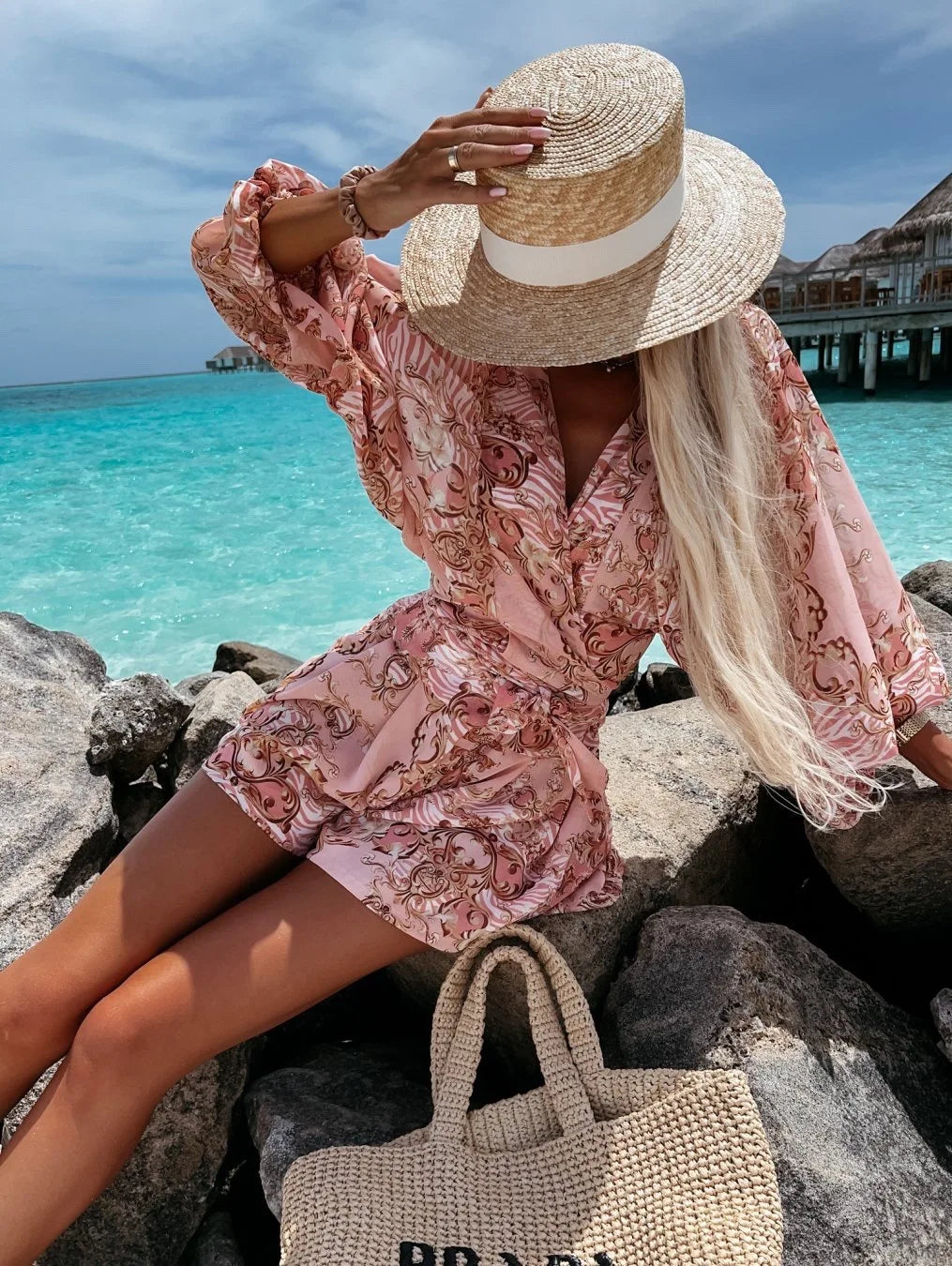 Beretta | Women's Summer Wrap Romper | Long Sleeve
