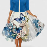 Orla | Halbarm A-Linien Midikleid