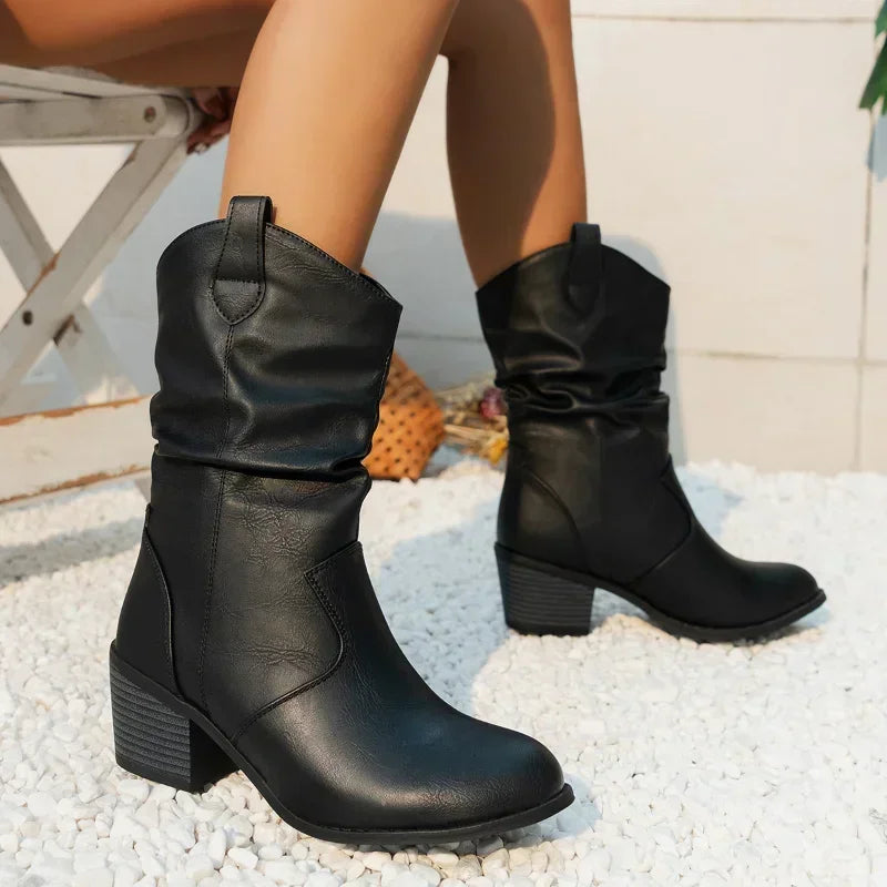 Nora | Blockabsatz Gepolstert Western-Stiefel