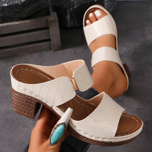 Sophia | Fußgewölbestütze Blockabsatz Sandalen