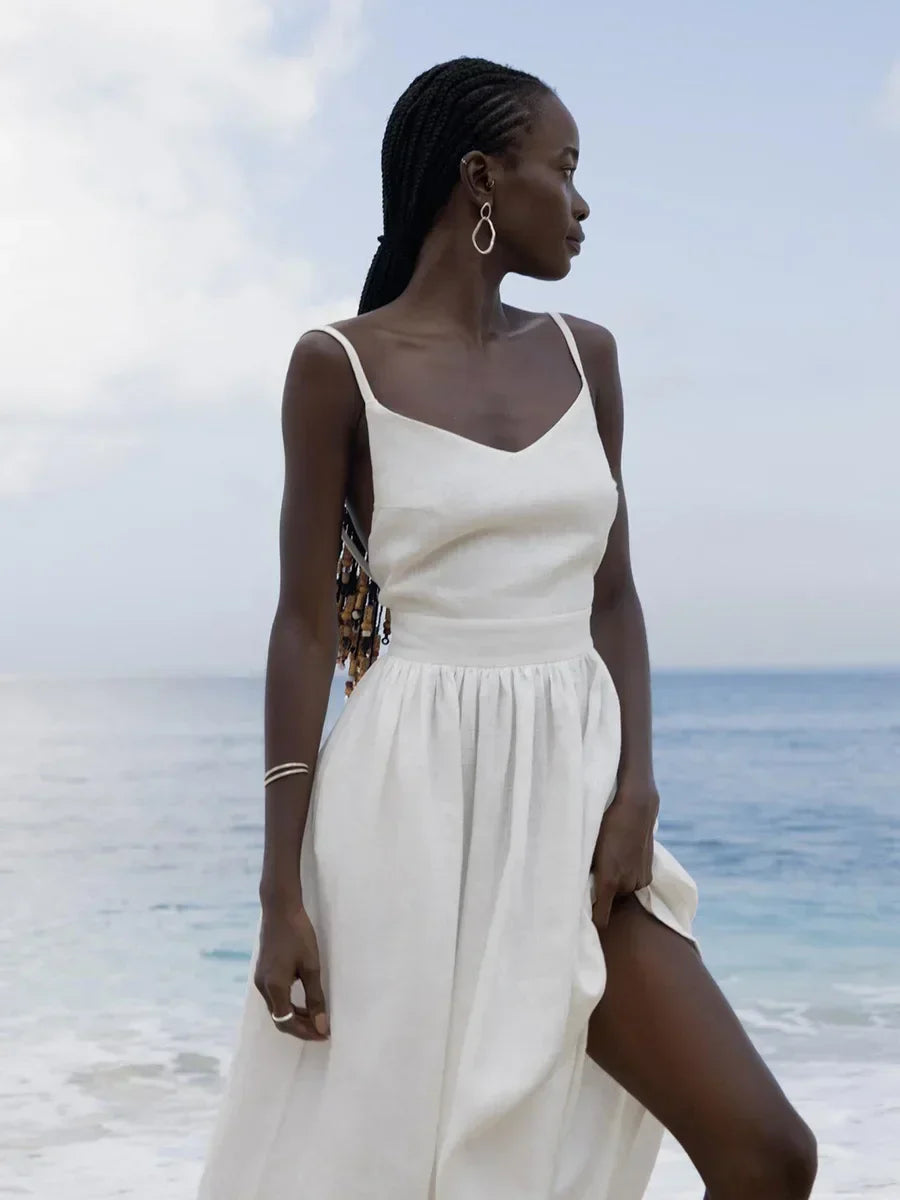 Damen Strand Midi Sommerkleid