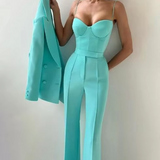 Kaylee | Ausgestellt Korsett Top Anzug Dreiteiliges Set