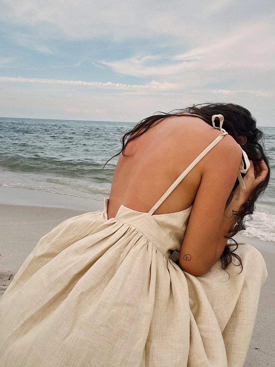 Damen Strand Midi Sommerkleid