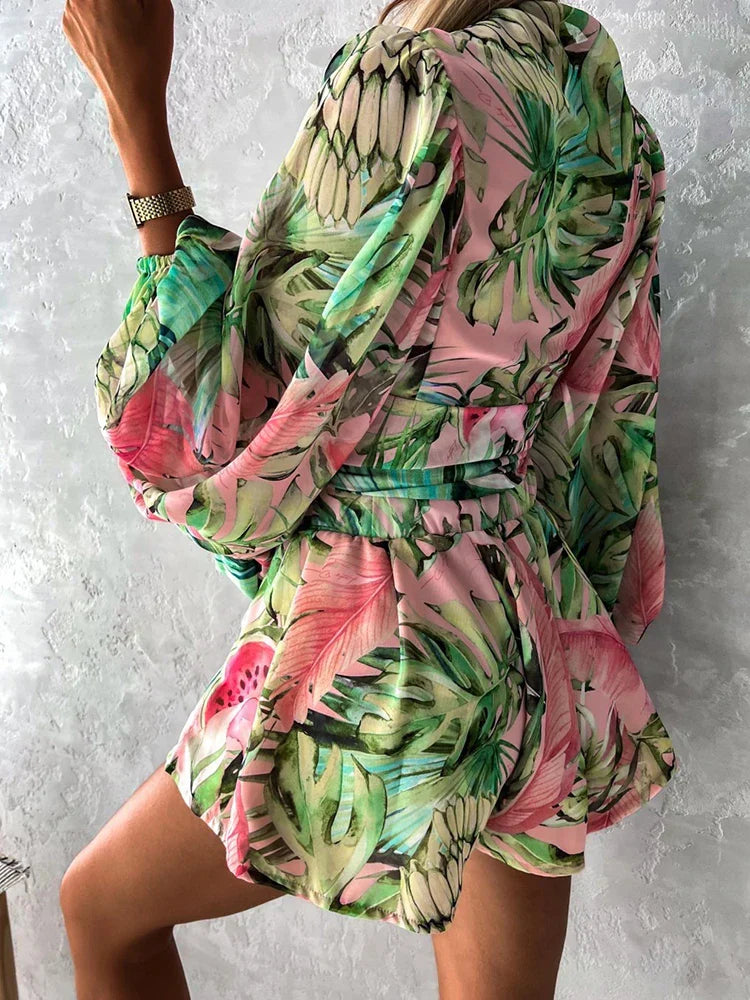 Beretta | Women's Summer Wrap Romper | Long Sleeve