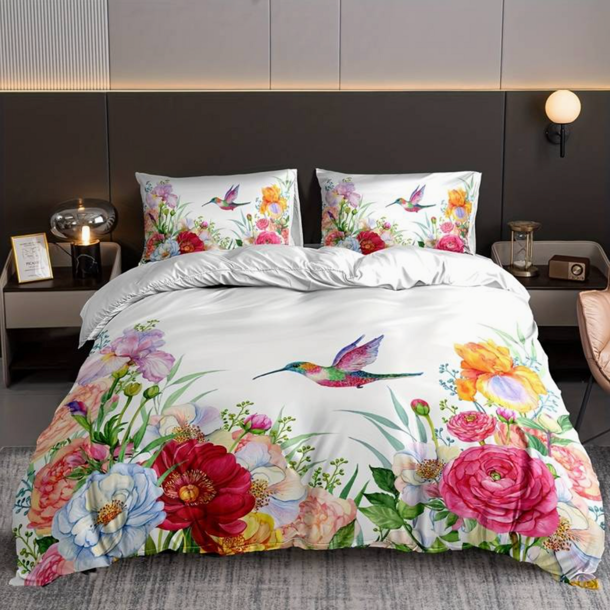Mehrfarbig Geblümte Decke