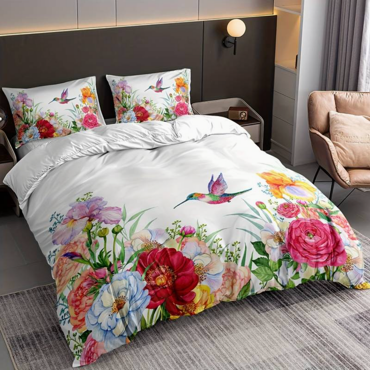 Mehrfarbig Geblümte Decke