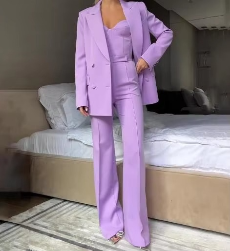 Kaylee | Ausgestellt Korsett Top Anzug Dreiteiliges Set