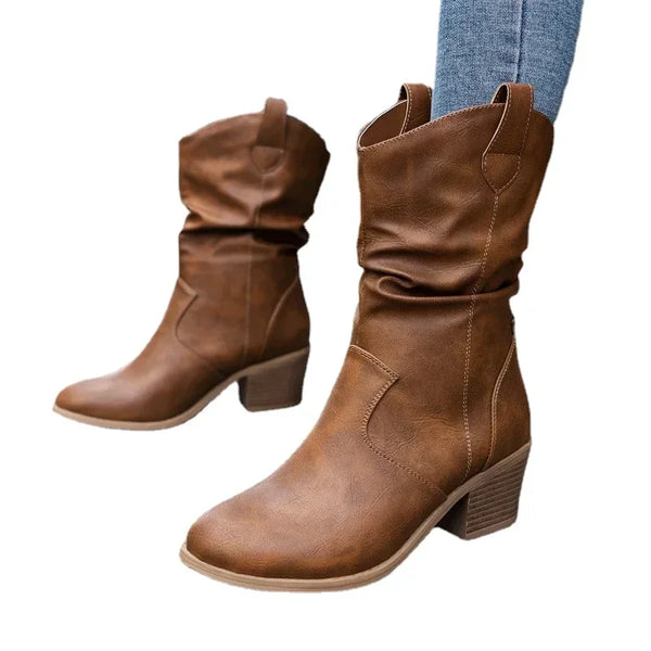 Nora | Blockabsatz Gepolstert Western-Stiefel