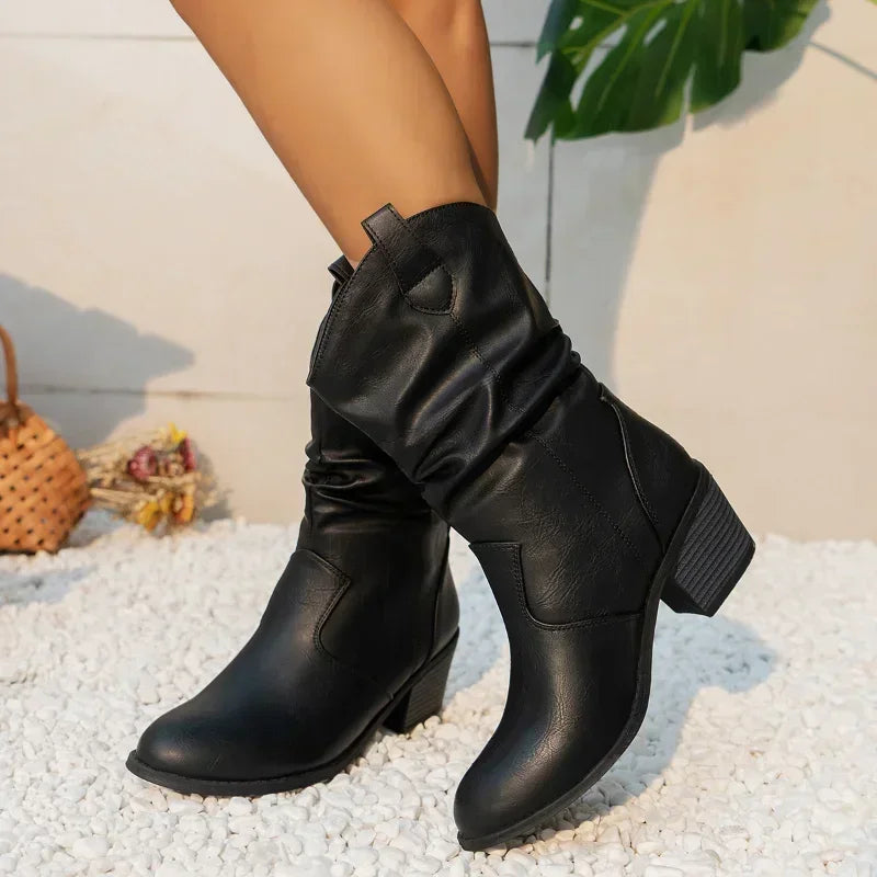 Nora | Blockabsatz Gepolstert Western-Stiefel