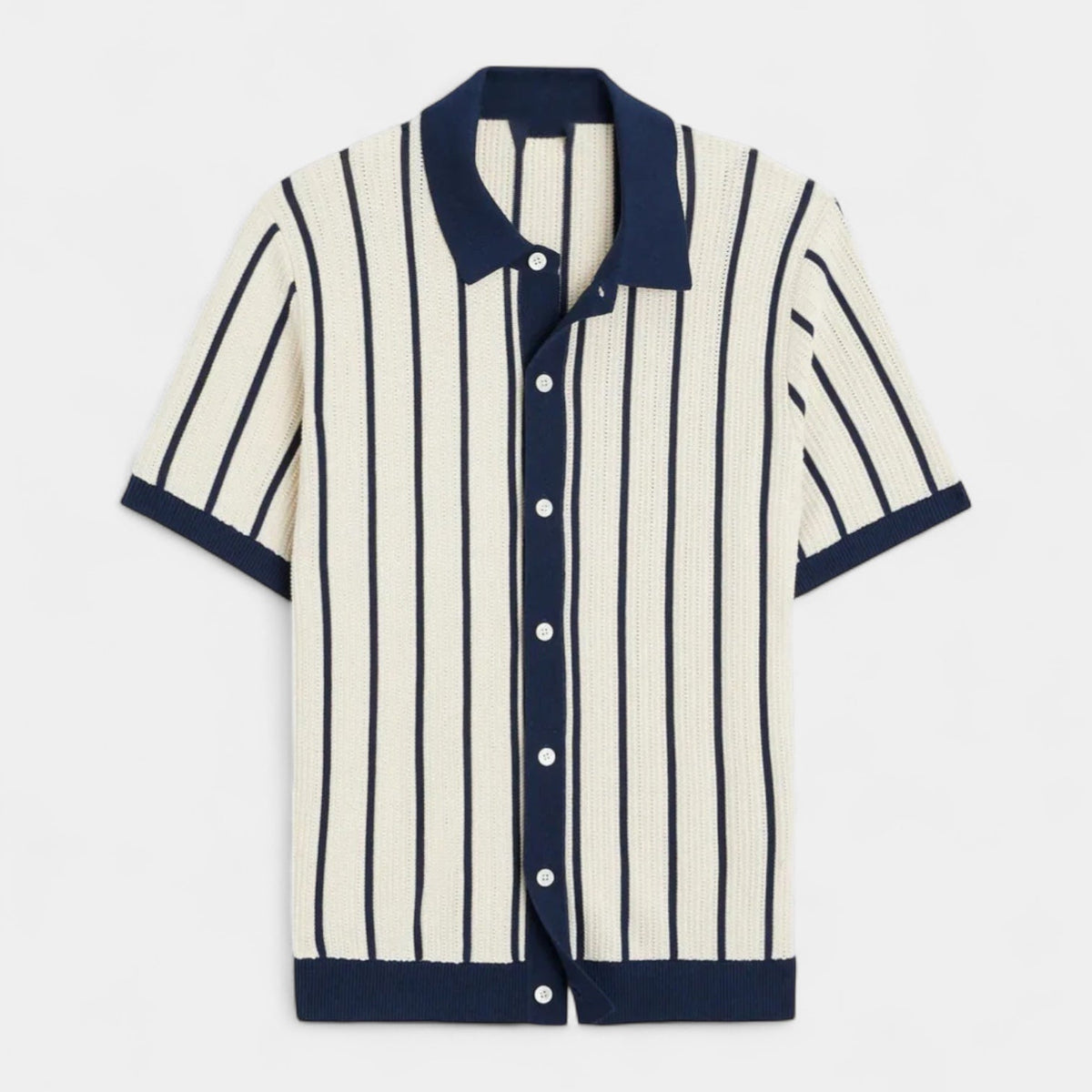 Arthur | Spread Collar Contrast Trim Short Sleeve Shirt