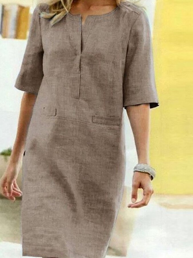 Vienna | V-Ausschnitt Halbarm Kleid